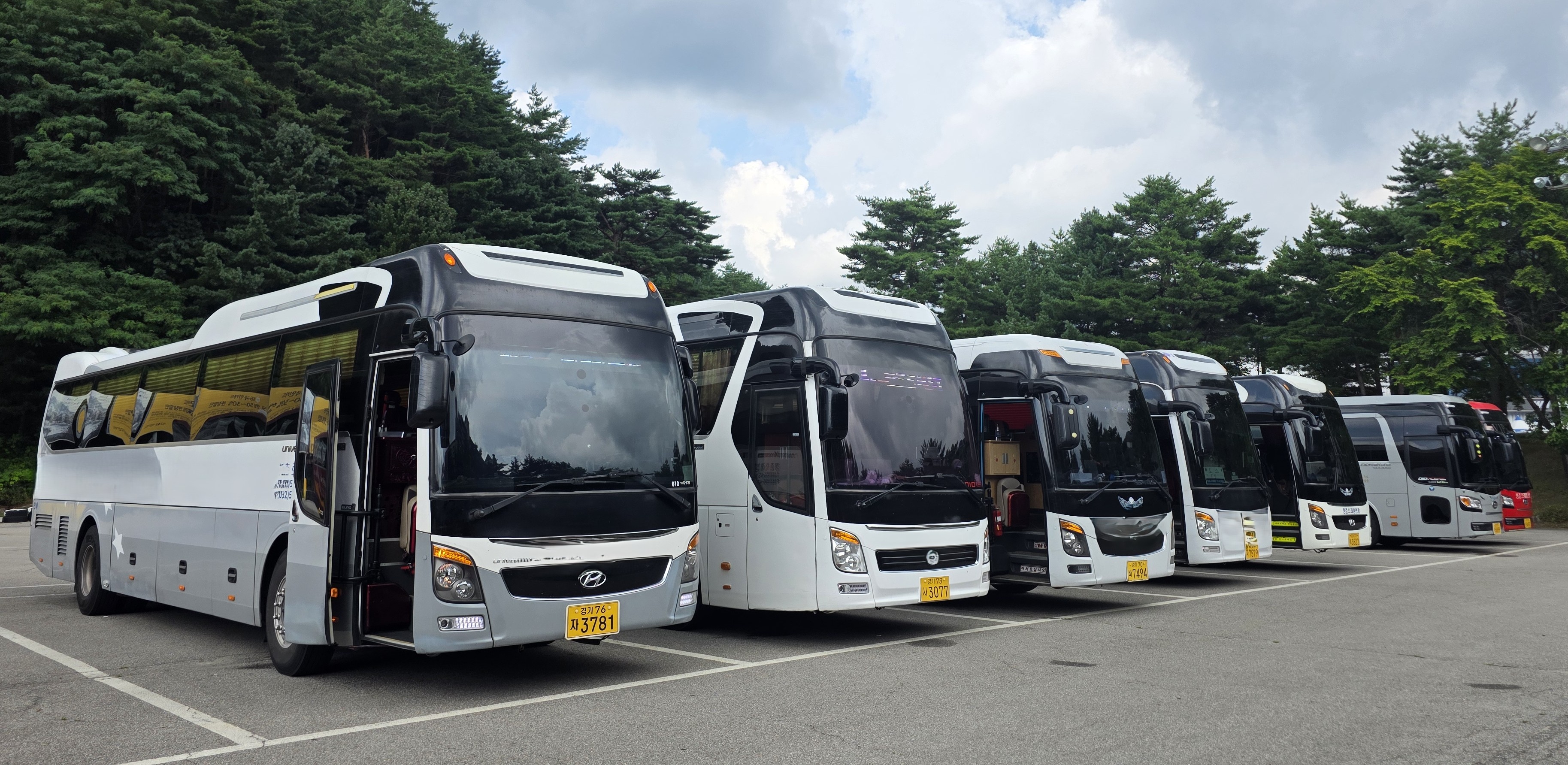 Luxury group charter bus in Korea